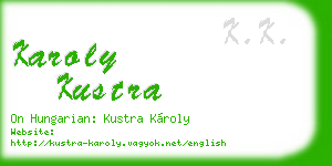 karoly kustra business card
